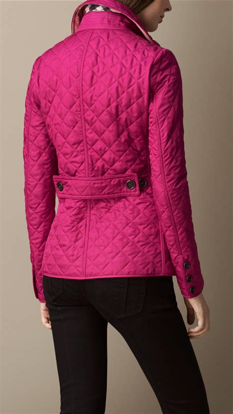 burberry pink diamond quilted jacket|Burberry diamond quilted jacket women's.